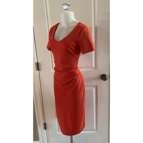 Boden Red Size 6 Dress Ruched Career‎ Preppy Classic Short Sleeves Sheath - Picture 3 of 14